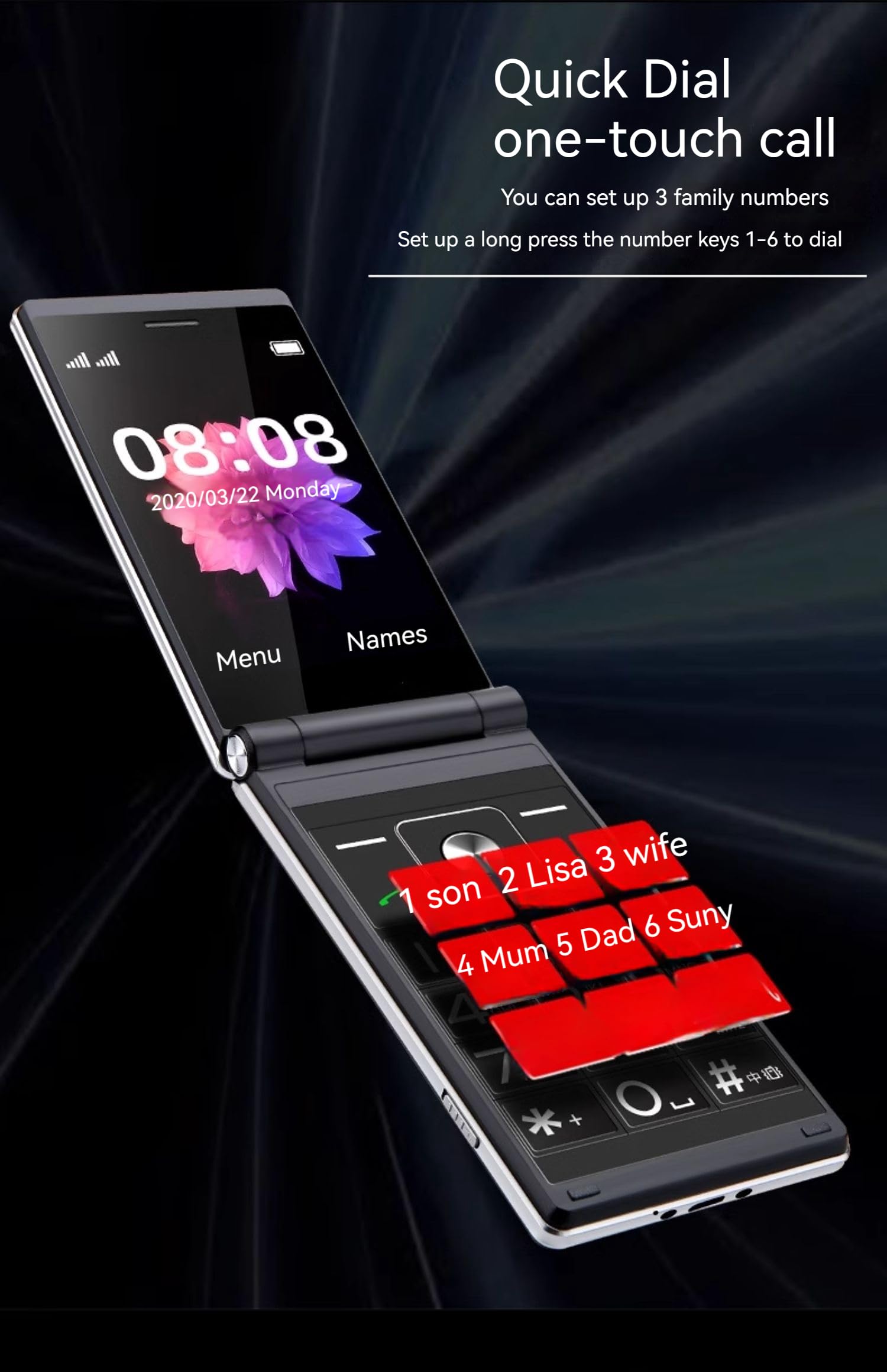 Amazon | ガラケー ブラック シニア向け 大画面 大ボタン 連絡用携帯